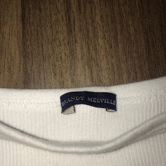 brandy melville white ruffle top - Picture 2 of 3